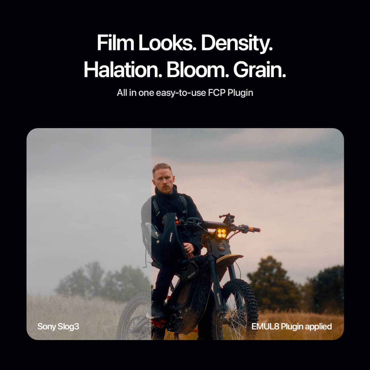 EMUL8 Film Emulation for Final Cut Pro with Halation Bloom and Grain