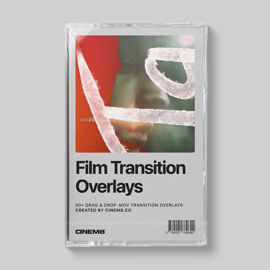 Cinematic film transition overlays for vintage and retro-style video edits