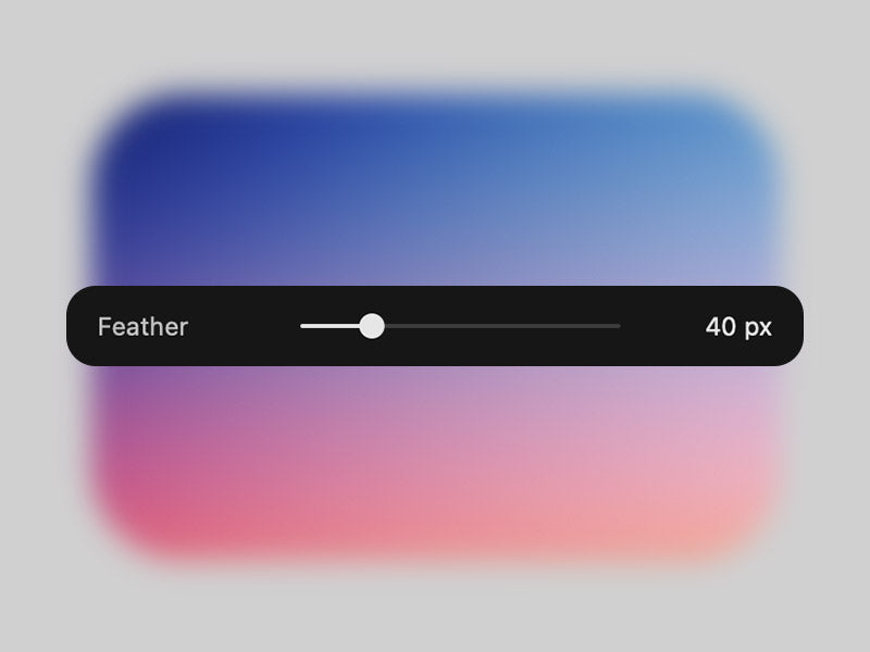 Better Round CornersのFeatherを40 pxに設定。Final Cut Proで、角でも丸みを保ったやわらかくぼかしたエッジ